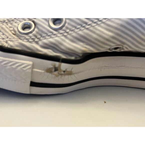 Women's Converse All Star Sneakers 6M/EU 36.5 Low Top Gray White Pinstriped - Picture 10 of 10